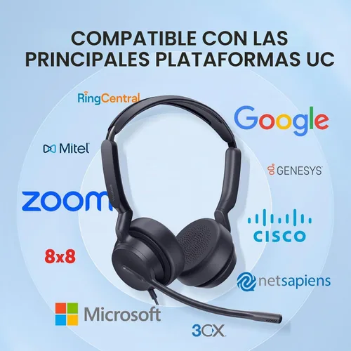 Vista 7 de Yealink UH42 SE - Auriculares con cable con micrófono, USB-A/C y auriculares estéreo para computadora de 0.138 in con micrófono de cancelación