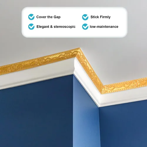 Vista 6 de 5M PVC decorativo línea suave autoadhesivo marco de puerta de papel bandas de borde pegatinas de pared impermeable correa de techo decoración