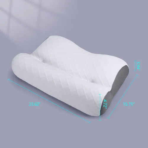Vista 7 de RESTCLOUD Almohada de espuma viscoelástica de contorno, almohada cervical para aliviar el dolor de cuello, almohada ergonómica de espuma