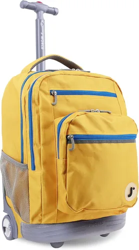 Vista 41 de J World Sundance Mochila Rodante para Laptop para Niñas y Niños. Mochila Escolar con Ruedas, Rombos negro, 20 pulgadas