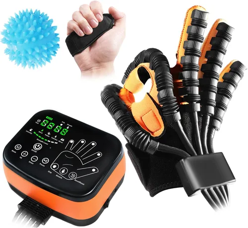 Vista 10 de Guantes de robot de rehabilitación para recuperación de hemiplejía de mano, equipo de terapia de trazos de guante robótico de rehabilitación
