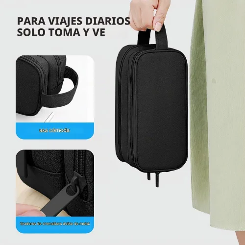 Vista 6 de Teskyer Bolsa organizadora de cables, organizador de accesorios electrónicos de viaje, bolsa de tecnología portátil para cargadores de teléfono
