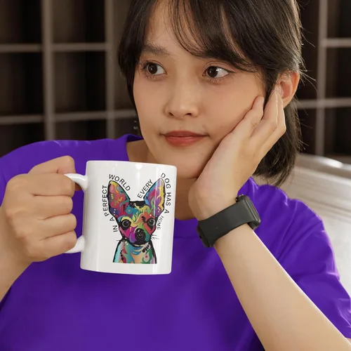 Vista 6 de DogsMakeMeHappy Taza de café para perros Chihuahua – Taza de café de cacao caliente de cerámica – La mejor idea de regalo en Navidad, aniversario