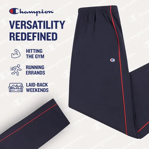Vista 4 de Champion Pantalones de descanso grandes y altos para hombre, pantalones deportivos ligeros de jersey