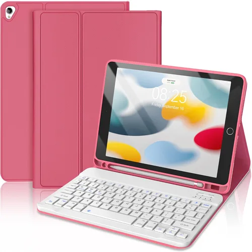 Vista 26 de Funda con teclado táctil para iPad de 9ª/8ª/7ª generación de 10.2 pulgadas, Pro 10.5, Air 3ª generación, funda inteligente con soporte para lápices