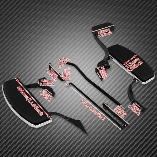 Vista 4 de Kit de Controles Delanteros Estriberas Clavijas Palancas Conjunto de Varillaje Compatible con Harley Dyna Street Bob FXDB Super Glide Custom FXDC