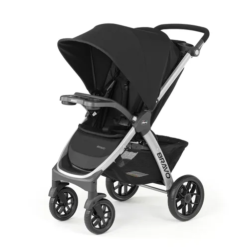 Vista 24 de Chicco Bravo - Sistema de viaje 3 en 1, cochecito plegable rápido con asiento de coche Brooklyn/Navy, baby stroller, KeyFit 30 car seat, newborn