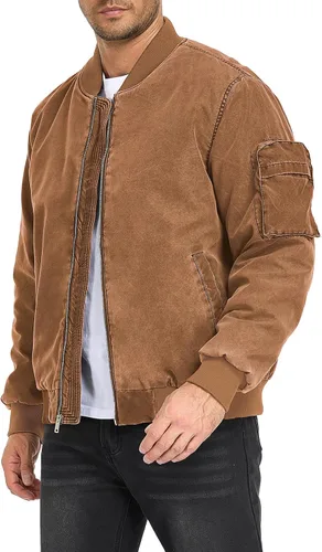 Vista 4 de Oymyakon Chaqueta bomber acolchada para hombre, lavada para otoño e invierno, cálida, chaquetas militares informales, abrigos acolchados