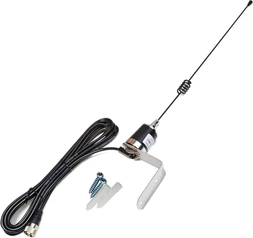 Vista 9 de HYS Pretuned GMRS UHF Antena de radio amateur con montaje NMO NMO Bracket L Shape Fender Trunk/Hole Mount Kit, W/ Low Profile RG-58 13ft Cable