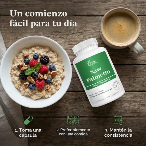 Vista 7 de Saw Palmetto para hombres 500 mg Suplemento de próstata, extracto del 45%