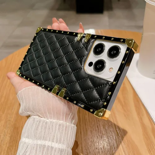 Vista 2 de Changjia Funda para iPhone 15 Pro Max para mujer, bonita decoración dorada de lujo, esquina de TPU suave, parachoques elegante, a prueba de golpes