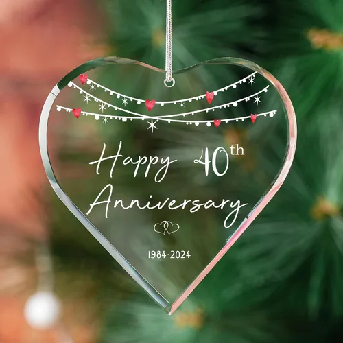 Vista 3 de Decoración 40 para pareja, adorno de boda 2024, colgante de Navidad para parejas, 40 años como regalo de matrimonio para matrimonio, 40 aniversario