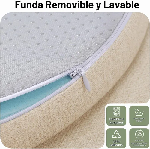 Vista 6 de Tromlycs Almohadilla de Cojín de Asiento Redondo para Silla de 14 Pulgadas para Sillas de Taburete Circular Cojín de Espuma Decorativo Beige