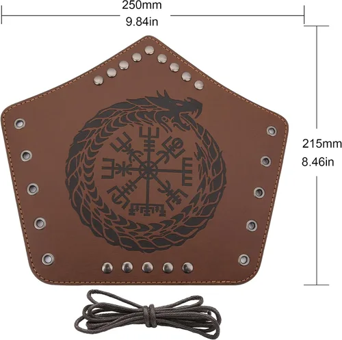 Vista 6 de Pulsera de cuero con guantelete medieval, muñequeras vikingas, guardias de tiro con arco, brazaletes de brazo ancho para mujeres y hombres, 2