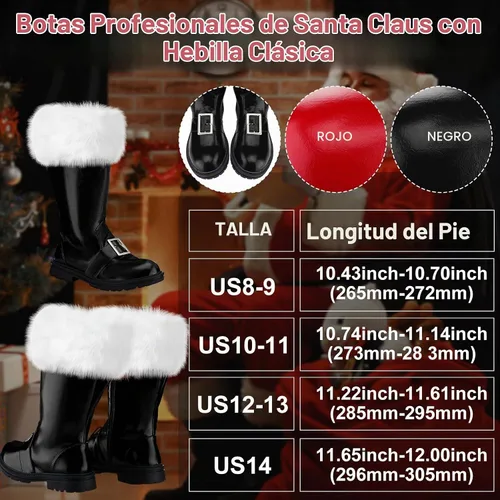 Vista 3 de Liitrsh Botas de Papá Noel de Navidad Negro