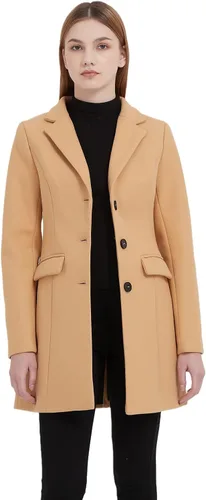 Vista 4 de GETUBACK Abrigo largo medio para mujer, chaqueta de guisante para niñas delgadas