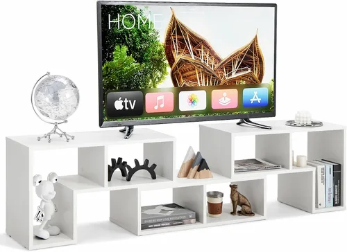 Vista 11 de KOTEK - Soporte de TV para TV de 50, 55, 60, 65 pulgadas, organizador de estantería de combinación gratuita, mesa de consola de TV con estantes