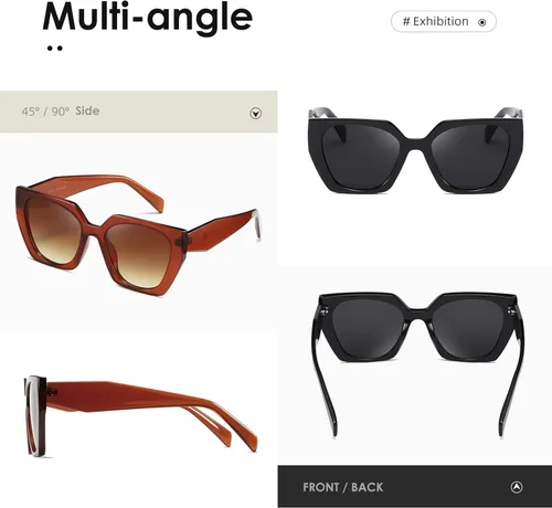 Vista 5 de kimorn Gafas de sol para mujeres y hombres de moda retro gafas de sol de moda K1354