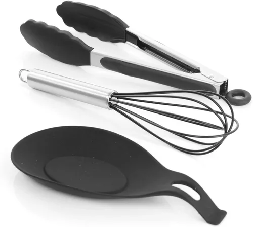 Vista 4 de Megachef Tool - Juego de utensilios de cocina, 12 piezas, color negro