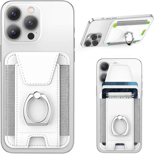 Vista 18 de ExtreLife Cartera Magsafe con agarre, soporte para 6 tarjetas, soporte magnético más fuerte para iPhone 17/16/15/14/13/12, cartera magnética