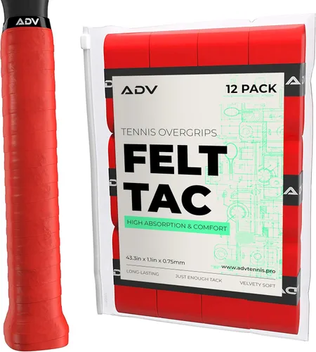 Vista 18 de ADV Dry - Cinta de agarre para raqueta de tenis, paquete de 12 y 30 unidades, cinta de agarre para raqueta de tenis FeltTac, cinta de agarre ultra