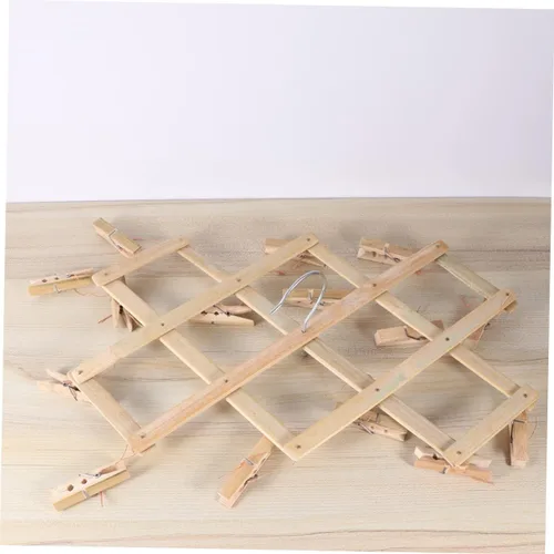 Vista 6 de Zerodeko Estante de secado de ropa multiclip para calcetines, ahorrador de espacio, 16 clavijas, ganchos giratorios para montaje en pared