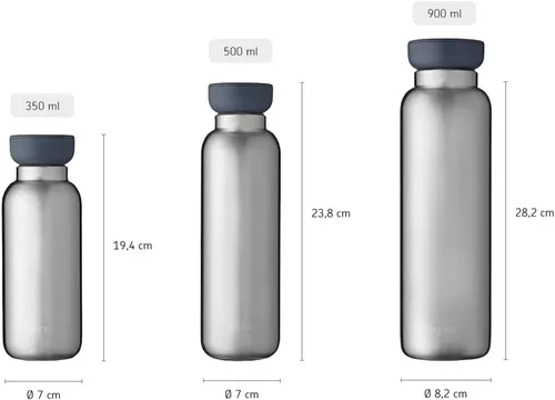 Vista 8 de Mepal Elipse de botella aislada - Botella aislada de doble pared - Botella para beber sobre la marcha - 9 horas de calor y 12 horas de frío - Acero