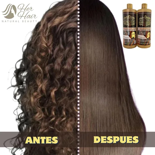Vista 2 de Generic Ciruga Capilar Marroquina Chocolate 33.8 oz, Champú Chocolate 33.8 oz - Kit 2 Pasos para uso profesional, hidratación profunda, control