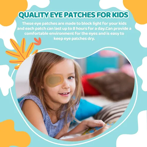 Vista 5 de 40 parches adhesivos beige para los ojos para adultos, vendajes de tela no tejida para los ojos, almohadillas cómodas y transpirables para niños