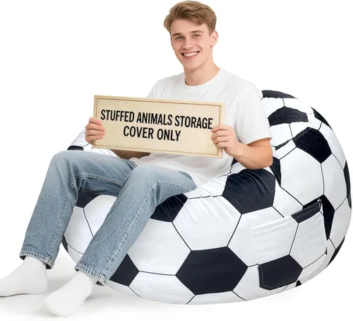 Vista 16 de Lukeight - Puf de almacenamiento de animales de peluche para niños, funda para puf de dinosaurio con cremallera para organizar la habitación