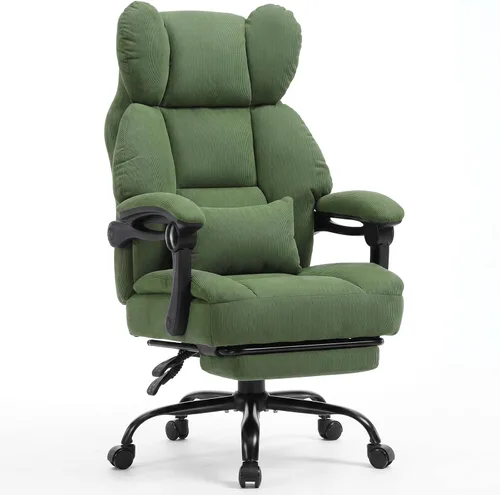 Vista 14 de GTPLAYER Big&Tall Silla ergonómica para juegos, asiento de resorte ancho, reposabrazos de conexión, azul