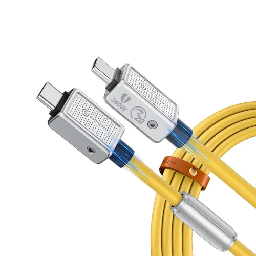 Vista 14 de PHIXERO Cable USB C a USB C de 240 W, aleación de zinc, 20 Gbps, 1.6 pies, negro