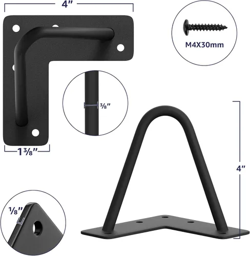 Vista 2 de SMARTSTANDARD Patas de muebles de horquilla de alta resistencia de 4 pulgadas, proyectos de bricolaje de metal para el hogar para soporte de TV