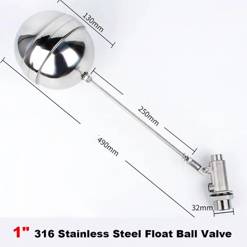 Vista 2 de Float Valve, 1pcs 1" 316 Stainless Steel Float Ball Valve, Fully Automatic Water Level Switch Controller for Tank/Tower