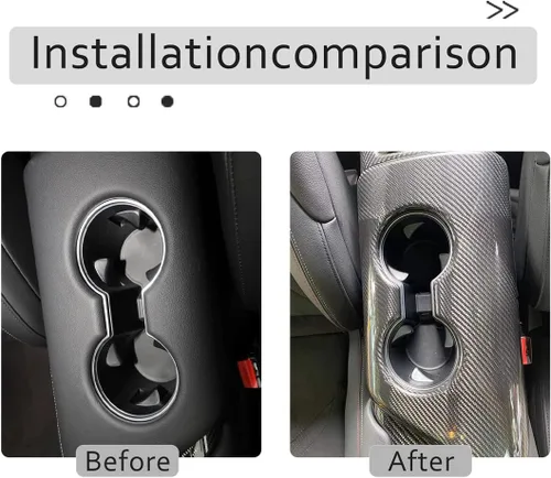 Vista 3 de Fibra de carbono real compatible con Toyota Supra GR A90 A91 MK5 2019-2022 2023 2024 Control central de coche, cubierta de caja de apoyabrazos