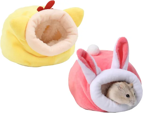 Vista 8 de Cama de conejillo de indias, acogedoras casas de conejos y escondites de conejos, ropa de cama lavable de forro polar para dormir, casa cálida