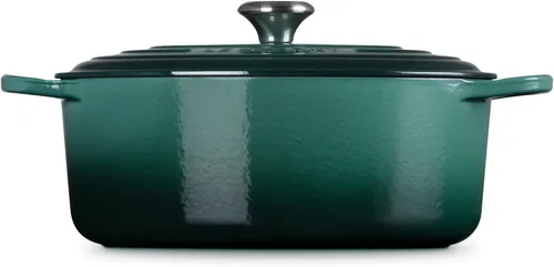 Vista 4 de Le Creuset - Olla holandés redonda con tapa de cocina, hecha de hierro fundido esmaltado, 6.75 cuartos de galón, color alcachofa, colección signature
