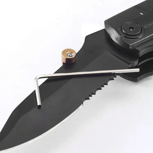 Vista 4 de edcfans Paquete de 3 piezas de repuesto para cuchillo Buck 110 con llave hexagonal (negro, plateado, latón)