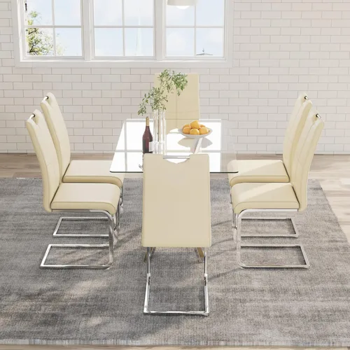 Vista 16 de 5-Piece 47" Dining Table with 4 PU Leather Chairs, Modern Dining Table Set for 4, Rectangle Black Top Kitchen Table with Black Metal Legs for Dining