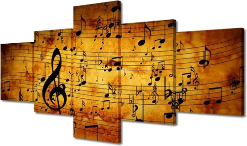 Vista 49 de Lienzo decorativo para pared, diseño de DJ Music Mixes the Track HD impreso en pinturas, 5 piezas de imágenes abstractas para sala de estar, obra