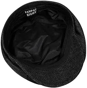 Vista 4 de Sombrero Gatsby clásico de Newsboy para hombre mezcla de lana vintage de hiedra plana tabique regalos para novio MLXL