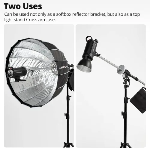 Vista 8 de AMBITFUL AL-08 Bowens Softbox Reflector Soporte Extensible Soporte Adaptador para Bowens Elinchrom Profoto Speedlite Stduio Flash