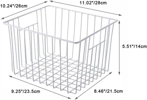 Vista 2 de SANNO Cestas para congelador, cestas organizadoras de almacenamiento, cestas de congelador para refrigerador doméstico, cesta de alambre de metal