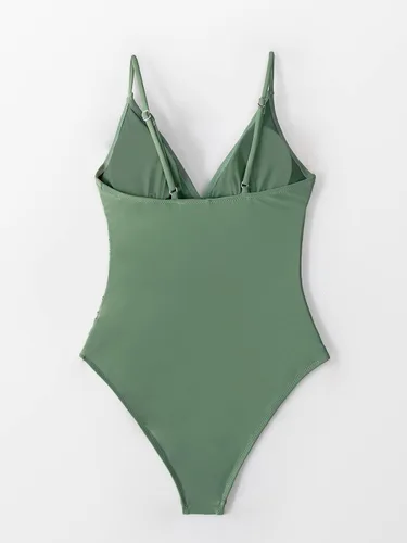 Vista 5 de CUPSHE Traje de baño de una pieza para mujer, con control de abdomen y cuello en V