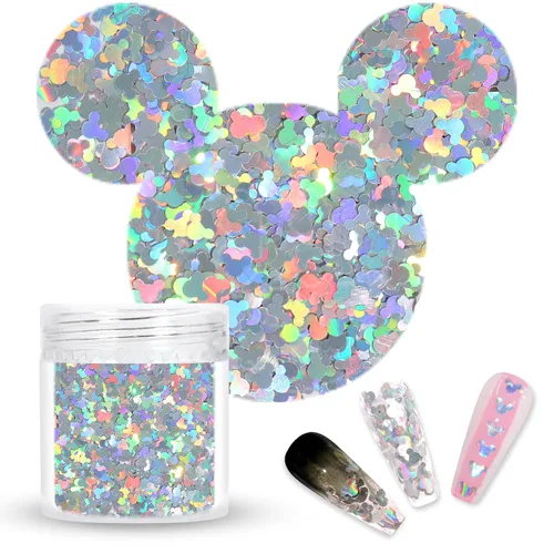 Vista 10 de Laza Brillantina gruesa de 0.07 oz para el día de San Patricio, confeti de clavo, dijes holográficos de uñas, calcomanías de lentejuelas brillantes
