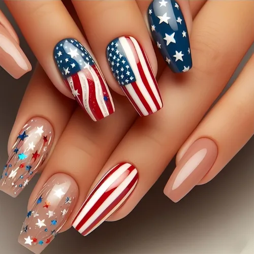 Vista 14 de 24 uñas postizas a presión con punta francesa, cuadradas, medianas, con brillantina, con diseño de degradado blanco, uñas postizas reutilizables