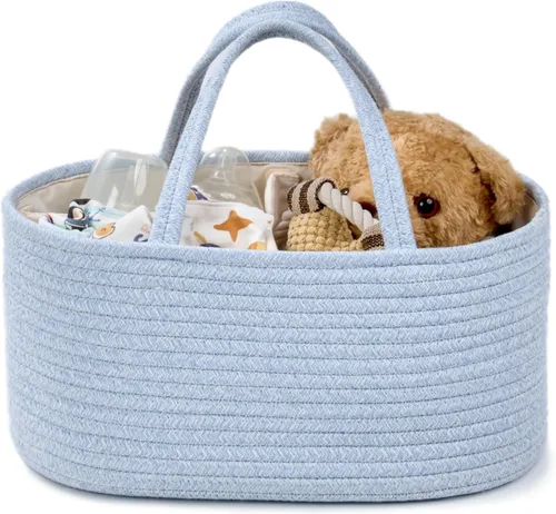 Vista 20 de Diaper Caddy Organizer, Empty Gift Basket with Gift Wrap for Newborn Essentials, Baby Storage Basket, Stylish Gift Bag for Baby Shower, Boys and