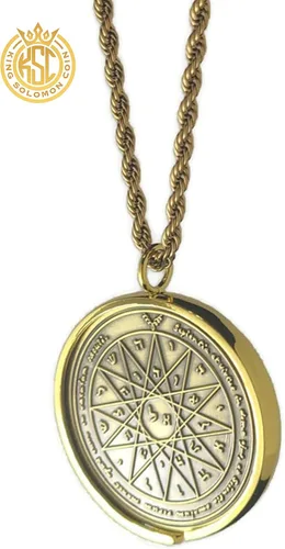 Vista 2 de Cuarto Pentáculo de Mercurio + 72 nombres de Dios + 1FitAll King Salomon Moneda bisel de kabbalah Seal Talismán Collar, Metal, no conocido