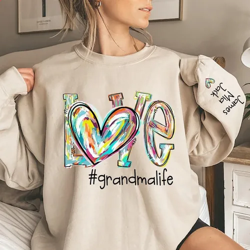 Vista 2 de Sudadera personalizada para abuela, sudadera para mamá, abuela, bruja, murciélago, Halloween, sudaderas en la manga
