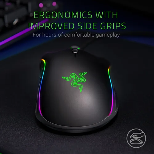 Vista 6 de Razer Mamba Elite - Ratón para juegos con cable: sensor óptico de 16.000 DPI - Iluminación Chroma RGB - 9 botones programables - Interruptores